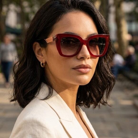 New! Etro ETRO0040/S 0LHFHA Elegant Burgundy Cat-Eye Sunglasses, Authentic main image 4